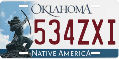 OK license plate 534ZXI