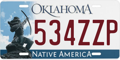 OK license plate 534ZZP