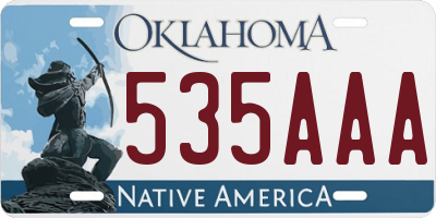 OK license plate 535AAA