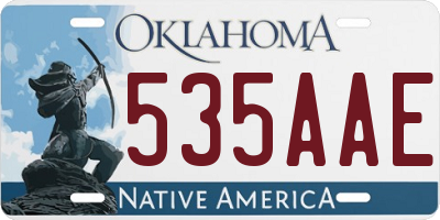 OK license plate 535AAE