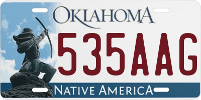 OK license plate 535AAG