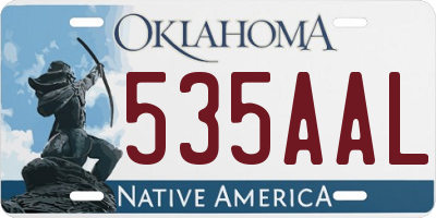 OK license plate 535AAL