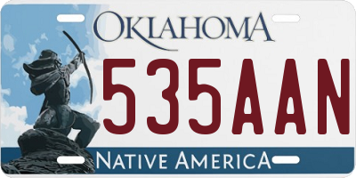 OK license plate 535AAN