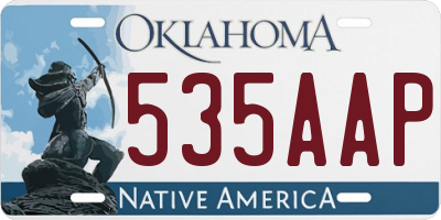 OK license plate 535AAP