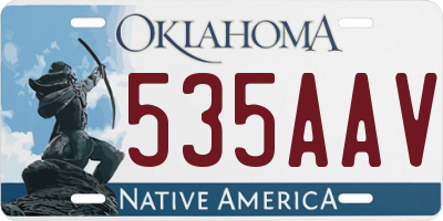 OK license plate 535AAV