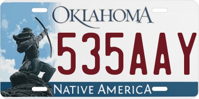 OK license plate 535AAY