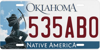 OK license plate 535ABO