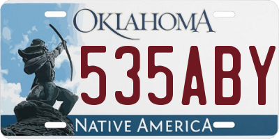 OK license plate 535ABY