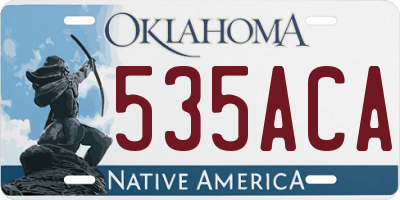 OK license plate 535ACA