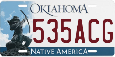OK license plate 535ACG