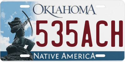 OK license plate 535ACH