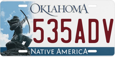 OK license plate 535ADV