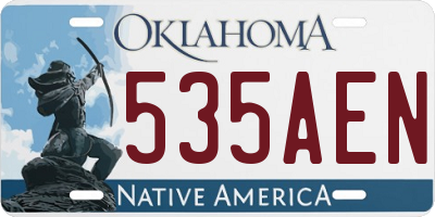 OK license plate 535AEN