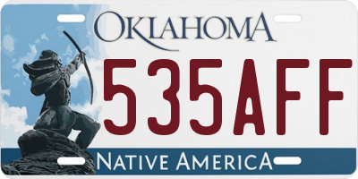 OK license plate 535AFF