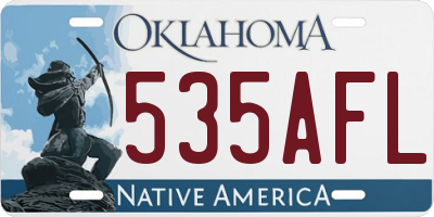 OK license plate 535AFL