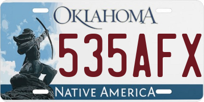 OK license plate 535AFX