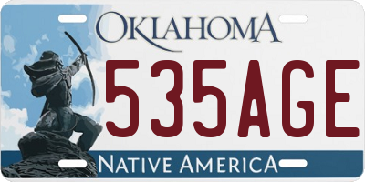 OK license plate 535AGE