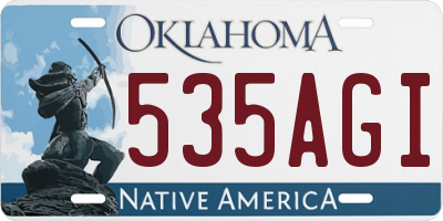 OK license plate 535AGI