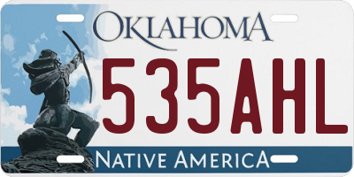 OK license plate 535AHL