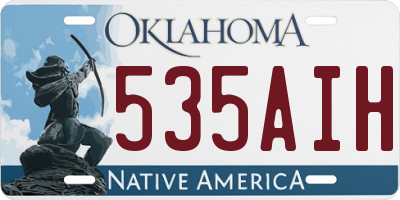 OK license plate 535AIH