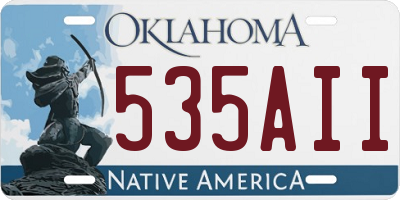 OK license plate 535AII