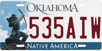 OK license plate 535AIW