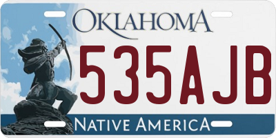 OK license plate 535AJB