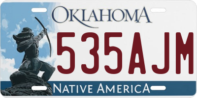 OK license plate 535AJM