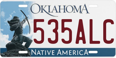 OK license plate 535ALC