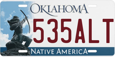 OK license plate 535ALT