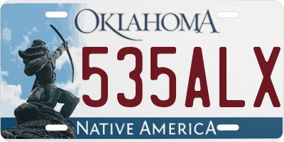 OK license plate 535ALX