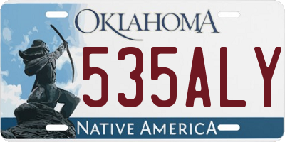 OK license plate 535ALY