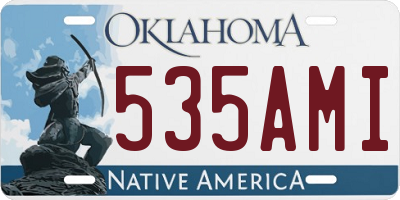OK license plate 535AMI