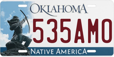 OK license plate 535AMO
