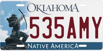OK license plate 535AMY