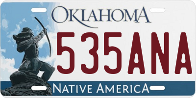 OK license plate 535ANA