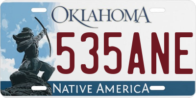 OK license plate 535ANE