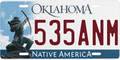 OK license plate 535ANM