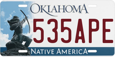 OK license plate 535APE