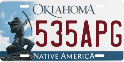 OK license plate 535APG
