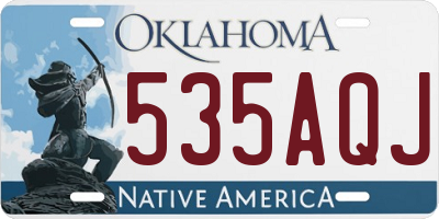 OK license plate 535AQJ