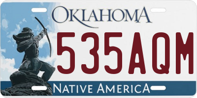 OK license plate 535AQM
