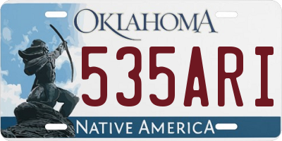 OK license plate 535ARI