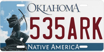 OK license plate 535ARK