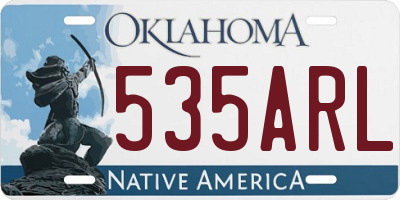 OK license plate 535ARL