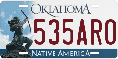 OK license plate 535ARO