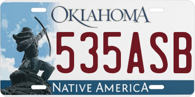 OK license plate 535ASB