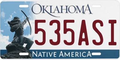 OK license plate 535ASI