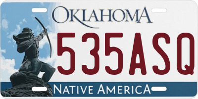 OK license plate 535ASQ