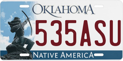 OK license plate 535ASU